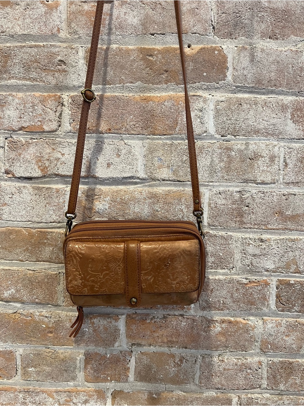 Crossbody Leather Bag in Brown
